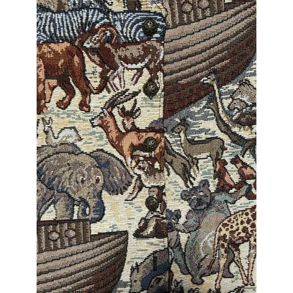 VTG Bobbie Brooks Noahs Ark Vest Sz M Animals Lions Elephant Deer Christian - Picture 9 of 11